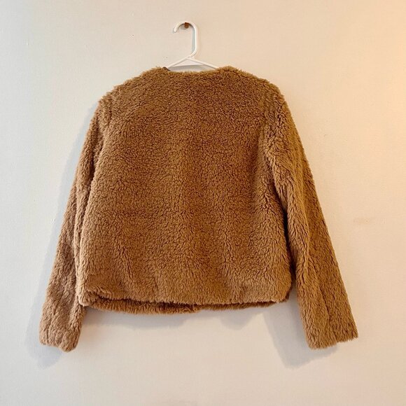 Vero Moda "Amanda" Tan Short Faux Fur Teddy Jacket Sz XS - Picture 3 of 3